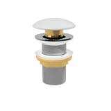 Light Grey Matt Pop Up Waste with Ceramic Cover. No Overflow (POP-OPT-LGM)