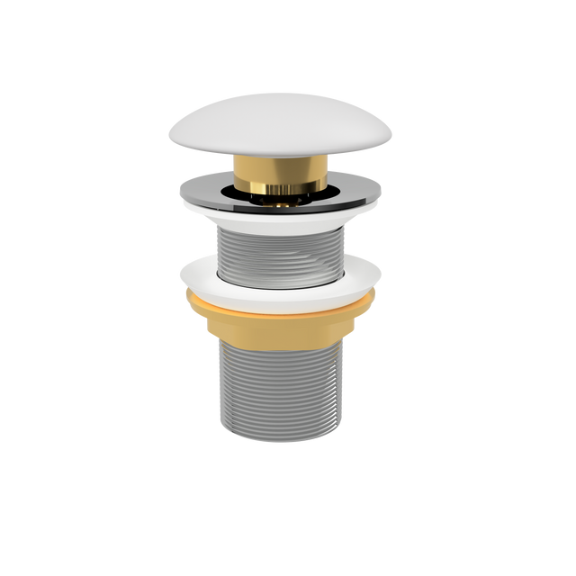 Light Grey Matt Pop Up Waste with Ceramic Cover. No Overflow (POP-OPT-LGM)