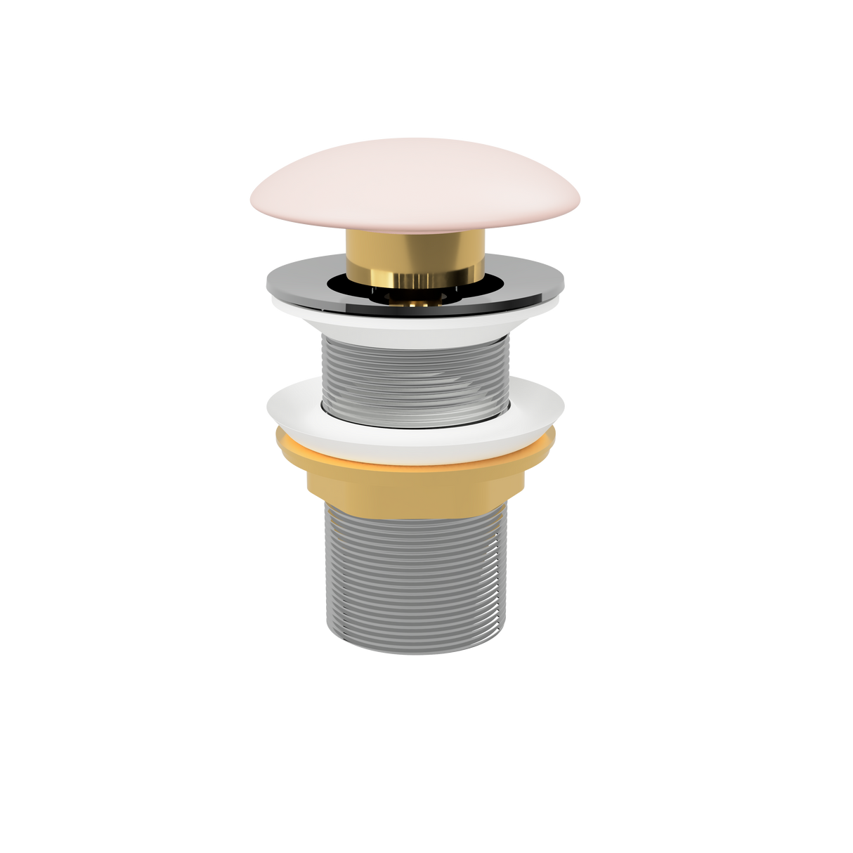 Pink Matt Pop Up Waste with Ceramic Cover. No Overflow (POP-OPT-PM)