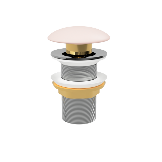 Pink Matt Pop Up Waste with Ceramic Cover. No Overflow (POP-OPT-PM)