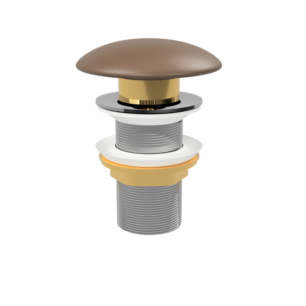 Taupe Matt Pop Up Waste with Ceramic Cover. No Overflow (POP-OPT-TPM)