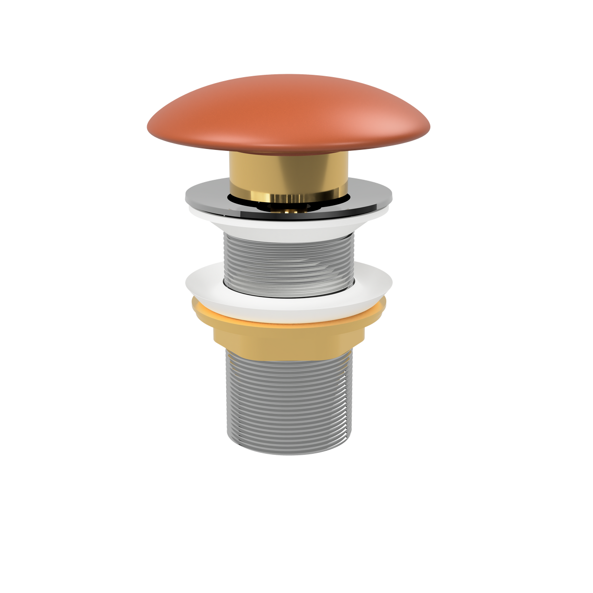 Terracotta Matt Pop Up Waste with Ceramic Cover. No Overflow (POP-OPT-TRM)