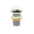 White Matt Pop Up Waste with Ceramic Cover. No Overflow (POP-OPT-WM)