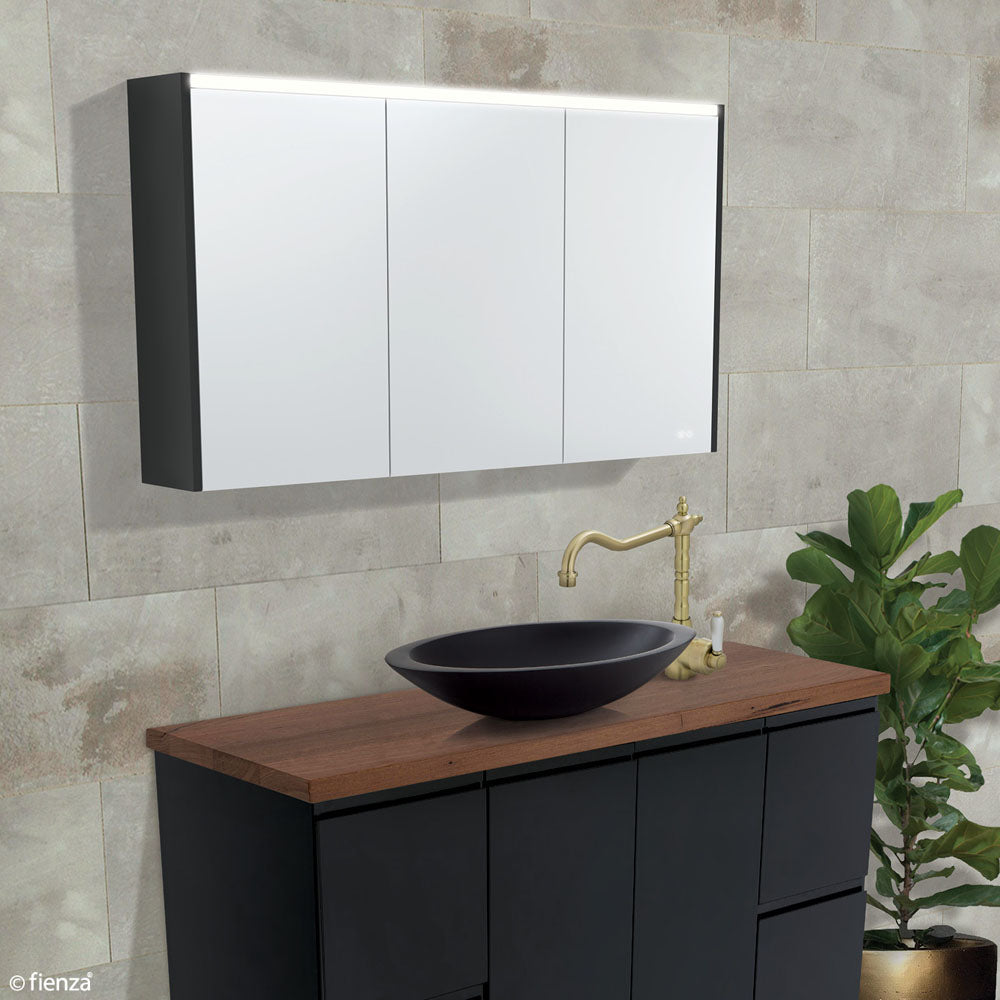 1200 LED Mirror Cabinet with Scandi Oak Side Panels