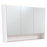 1200 LED Mirror Cabinet with Display Shelf, Gloss White