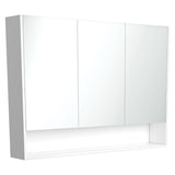 1200 Mirror Cabinet with Display Shelf, Gloss White