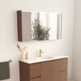 1200 LED Mirror Cabinet with Walnut Side Panels
