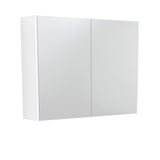 900 Mirror Cabinet with Gloss White Side Panels