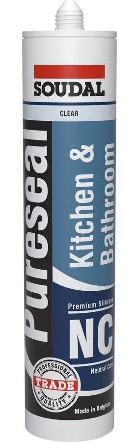 Pureseal Bathroom & Kitchen Neutral Cure Premium Clear Silicone 300ml