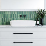 A lifestyle image of Timberline's Quill Basin 600mm White Gloss