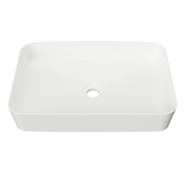 An image of Timberline's Quill Basin 600mm White Gloss