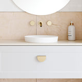 A lifestyle image of Timberline's Radius Basin 400mm White Matt