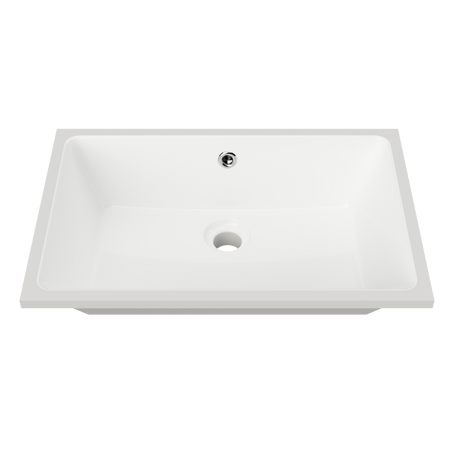An image of Timberline's Rectangle Undermount Basin 530mm White Gloss