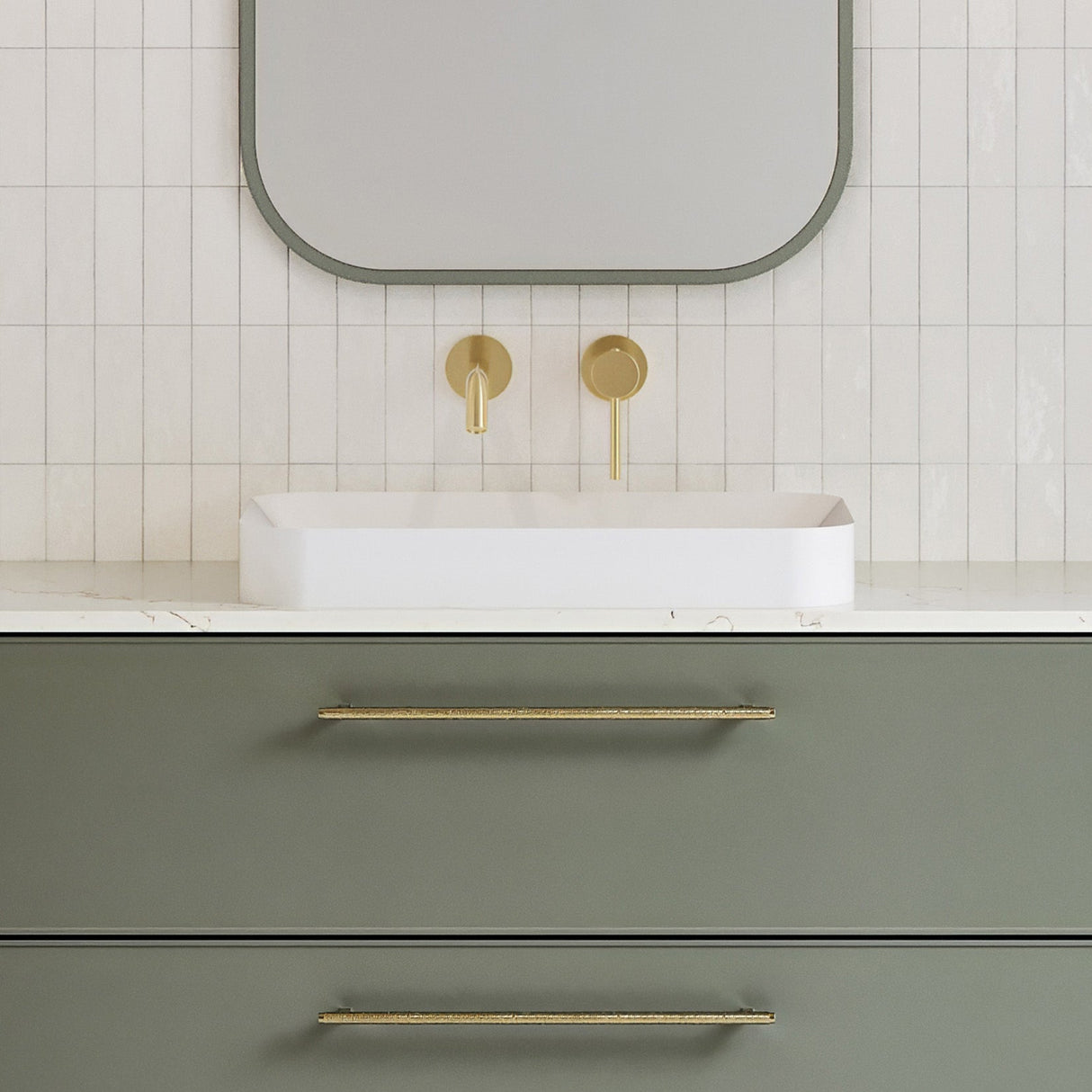 A lifestyle image of Timberline's Rome Basin 600mm White Gloss