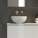 A lifestyle image of Timberline's Rose Basin 320mm White Gloss