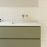 A lifestyle image of Timberline's Ruby Undermount Basin 530mm White Gloss