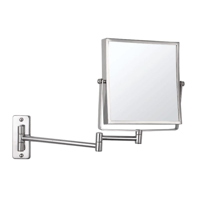 1 & 5x Magnification Chrome Wall Mounted Shaving Mirror, 200x200mm