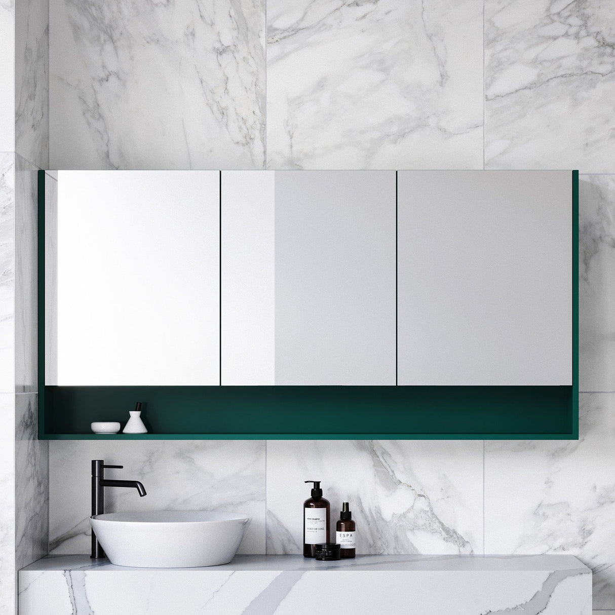Sanremo Mirror Cabinet 1500mm Three Door Gold Collection (SAN-SC-1500-3-G)