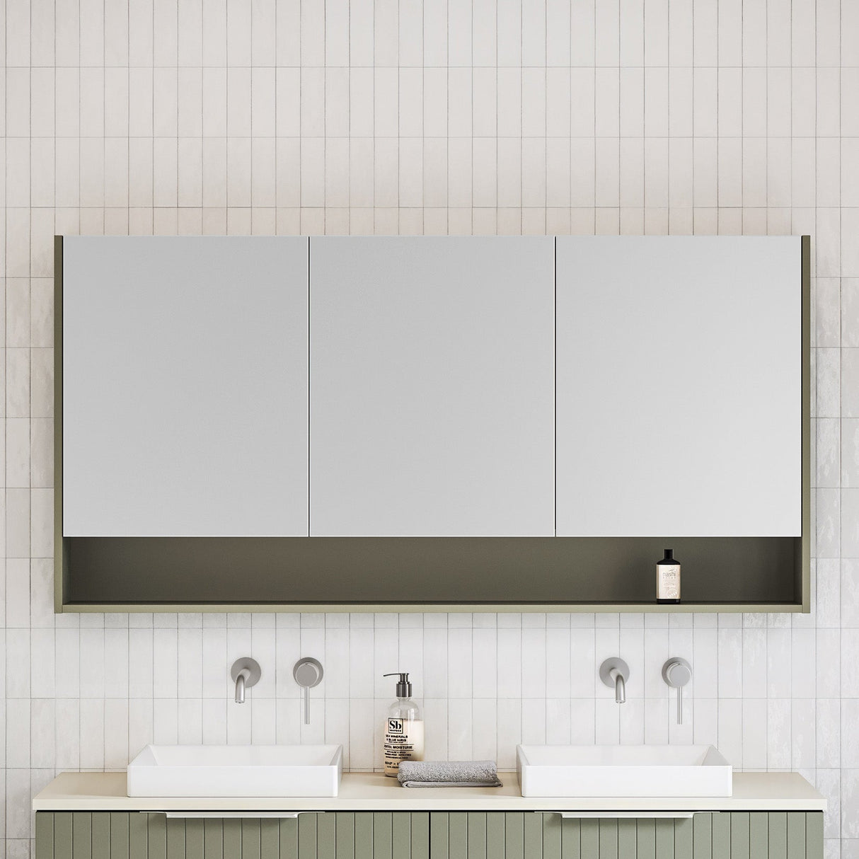Sanremo Mirror Cabinet 1500mm Three Door Gold Collection (SAN-SC-1500-3-G)