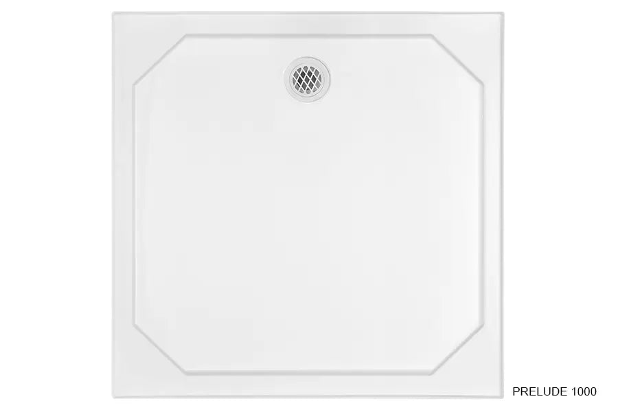 Prelude Shower Base 1000 Square Rear Waste - 4 Tile Bead