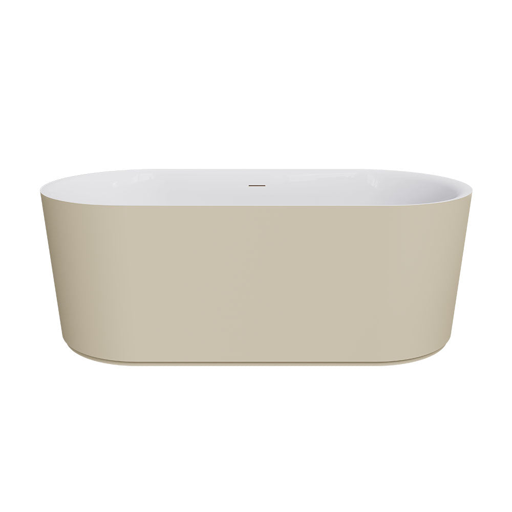 Empire Slim Freestanding Solid Surface Bath, 1700mm, Matt Khaki