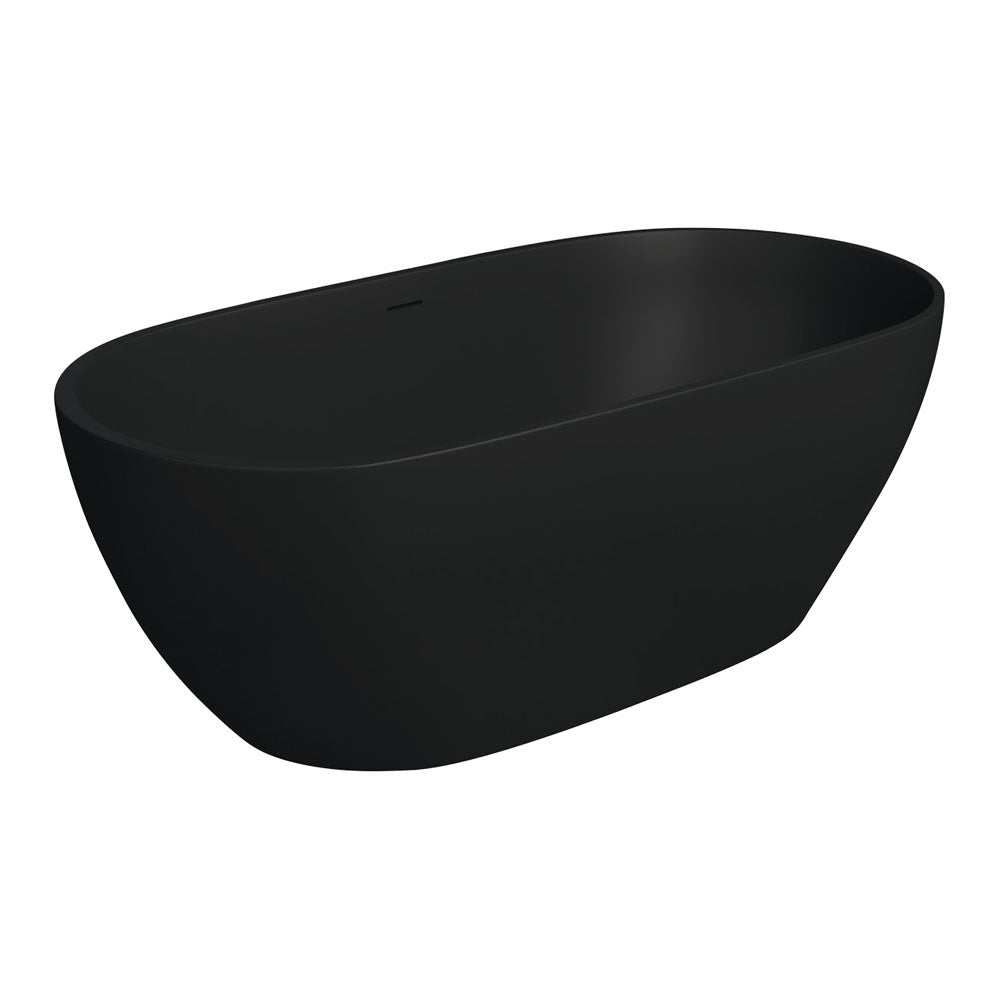 Luciana Solid Surface Bath, Matt Black, 1500mm