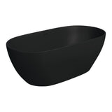 Luciana Solid Surface Bath, Matt Black, 1500mm