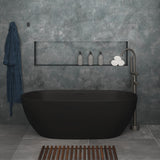 Luciana Solid Surface Bath, Matt Black, 1500mm