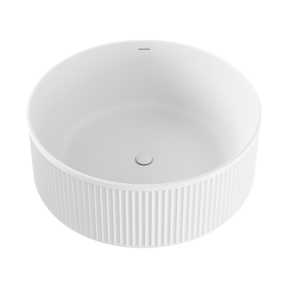 Minka Solid Surface Round Bath, 1500mm, Matt White