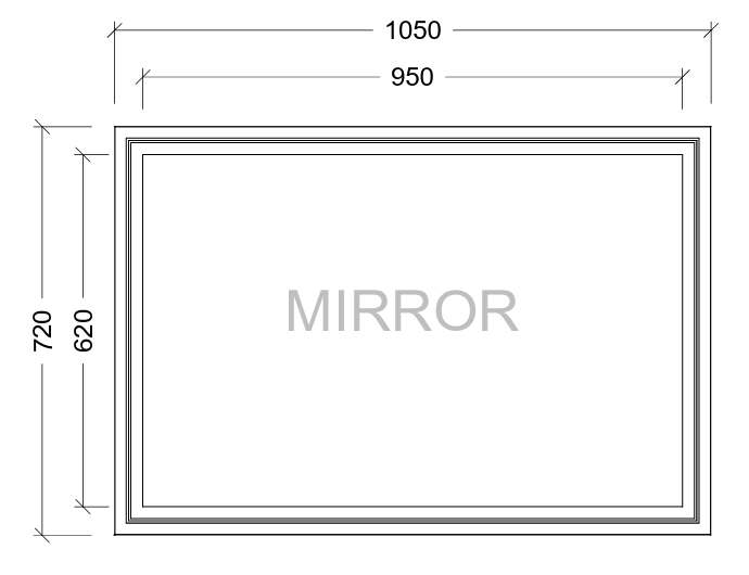 Miami Classic Mirror 1050mm