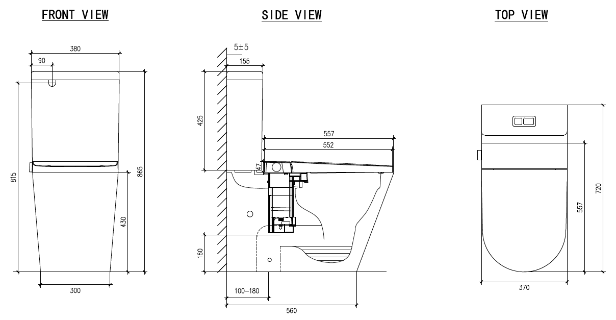 Zumi Zero Rimless Whirlpool Flushing Smart Bidet Toilet Suite
