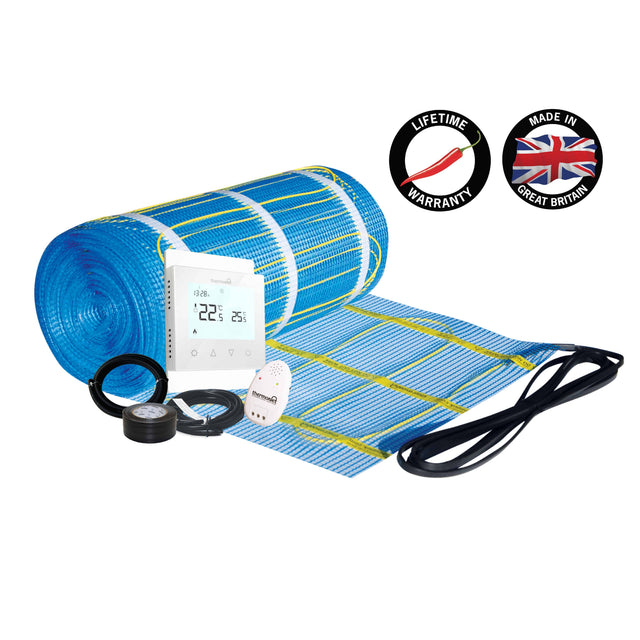 Thermonet 150W/m² Self Adhesive 24x0.5m - 12.0m² 1800Watts Floor Heating Kit Including 5220A Thermostat