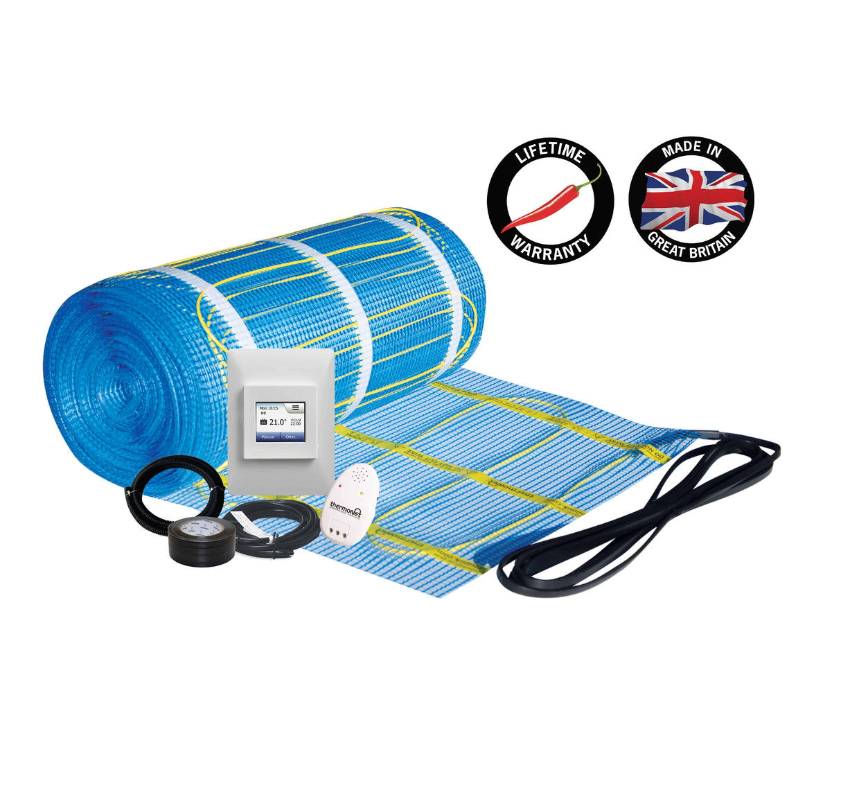 Thermonet 150W/m² Self Adhesive 13x0.5m - 6.5m² 975Watts Floor Heating Kit Including 5235W Wi-Fi Thermostat