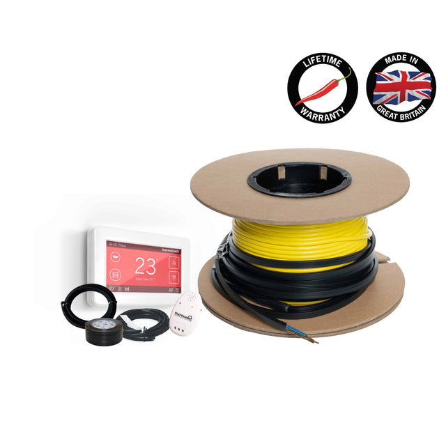 Thermoscreed In Screed 18W/lm Heating Cable - 2.3-2.7m² 27.5lm 500Watts Floor Heating Kit Including 5245 Dual Thermostat