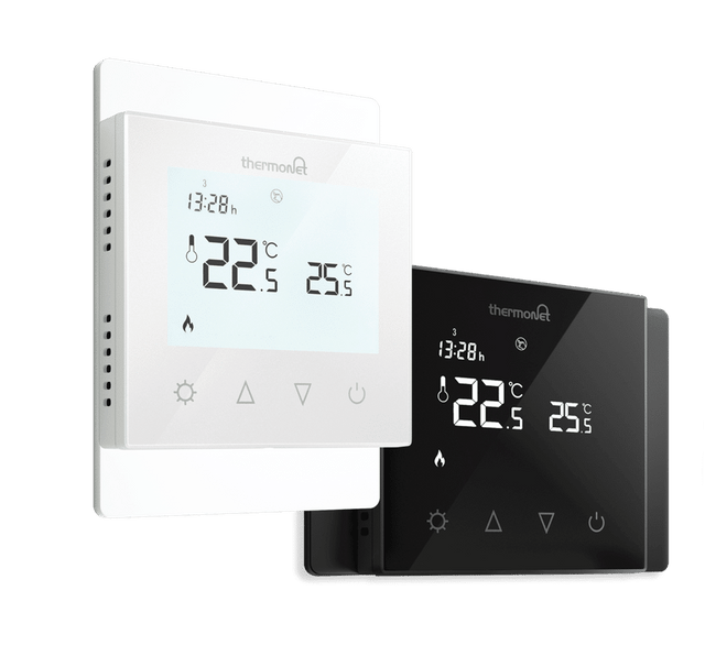 Thermotouch 7.6iG White Glass Thermostat 16A Max Load