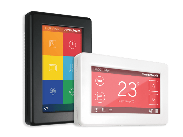 Thermotouch 4.3dC Dual Thermostat 16A + 5A Max Load - Black