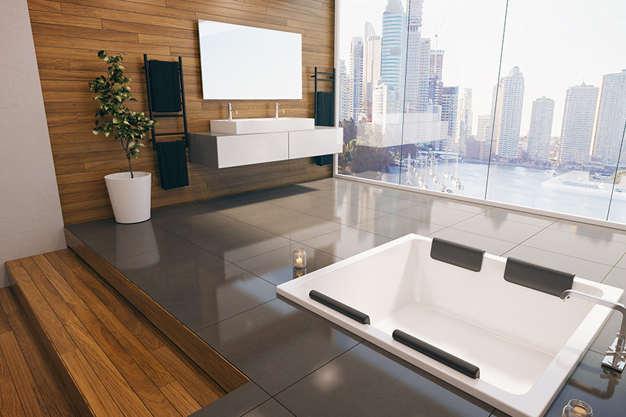 Venice 1400 Island Square Bath - White