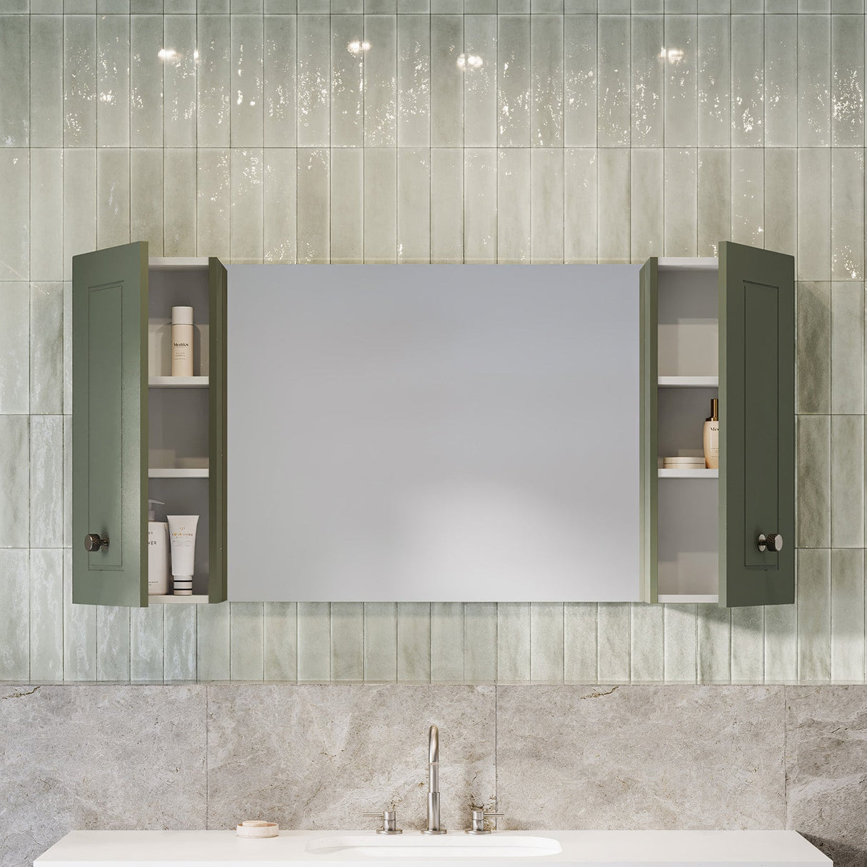 Victoria Mirror Cabinet 1500mm Single Mirror Platinum Collection (VIC-SC-1500-S-P)