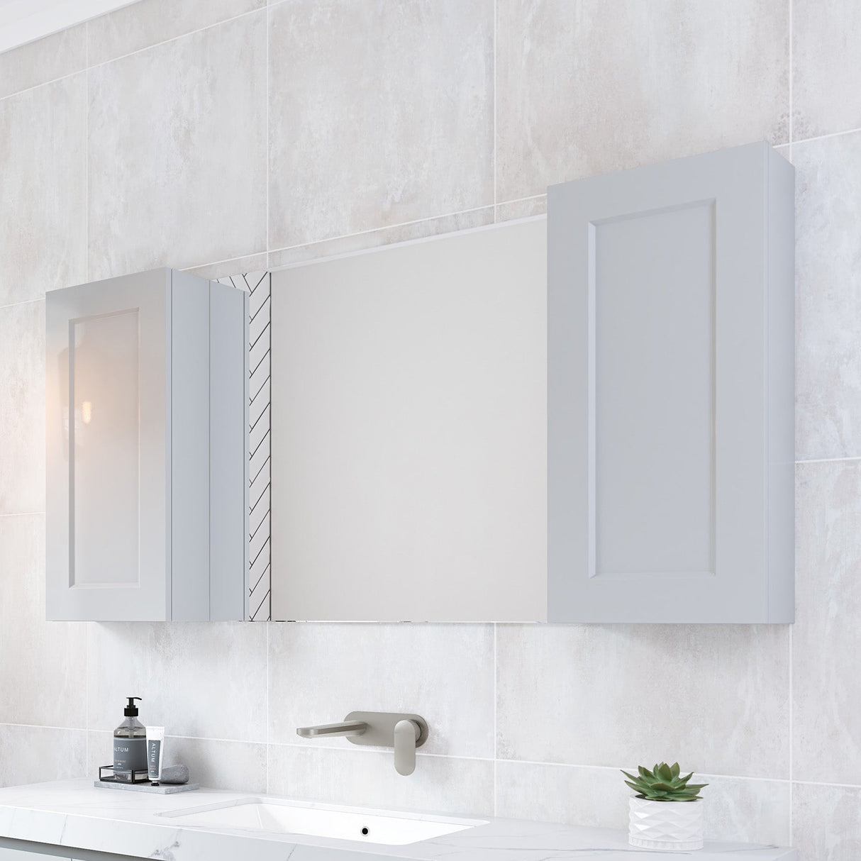 Victoria Mirror Cabinet 1500mm Single Mirror Platinum Collection (VIC-SC-1500-S-P)