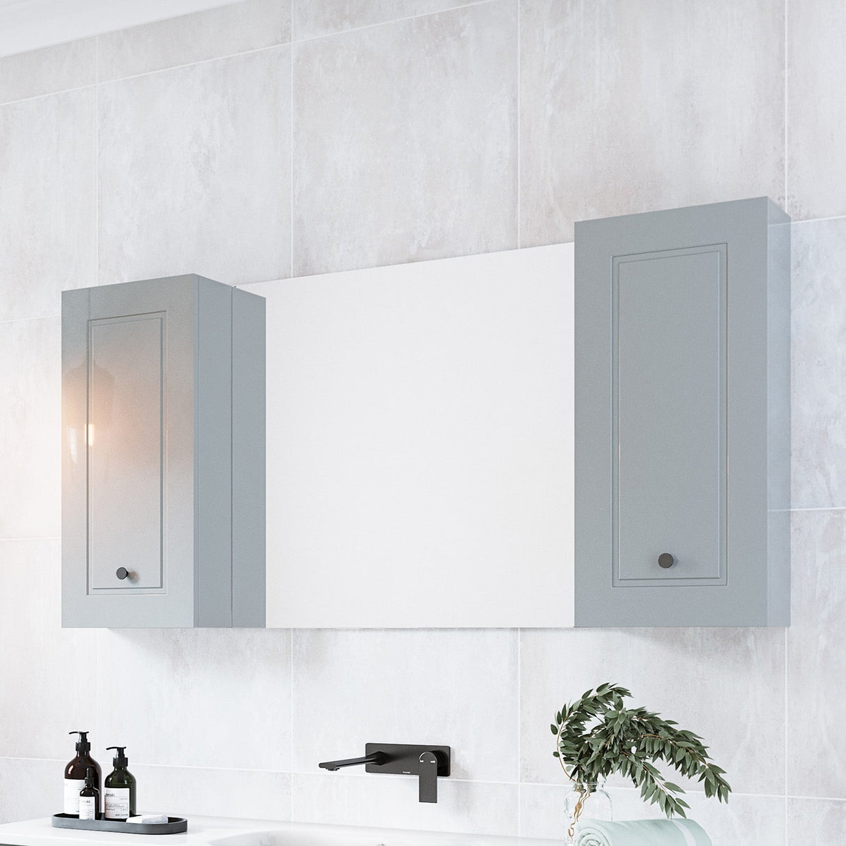 Victoria Mirror Cabinet 1500mm Single Mirror Platinum Collection (VIC-SC-1500-S-P)
