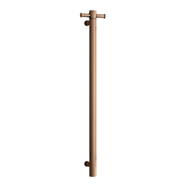 Thermorail Straight/Round 12Volt Vertical Bar 900x142x100mm 22Watts With Optional Hook - Brushed Bronze
