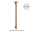 Thermorail Straight/Round 240Volt Vertical Bar 900x142x100mm 20Watt With Optional Hook - Brushed Bronze