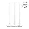 Thermorail Straight/Round 240Volt Vertical Bar 900x142x100mm 22Watts With Optional Hook - Matt White