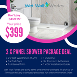 Wet Wall Panels 2 x Panel Shower Package Deal
