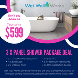 Wet Wall Panels 3 x Panel Shower Package Deal