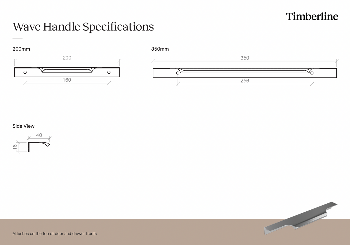 Wave 200mm Brushed Nickel Handle