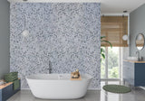 Blue Terrazzo Wet Wall Panel - 2400mm (h) x 1000mm (w) x 10mm (d)