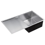 Single Rectangle Bowl and Drainer Stainless Steel Kitchen Sink Round Waste PKSS-810DR
