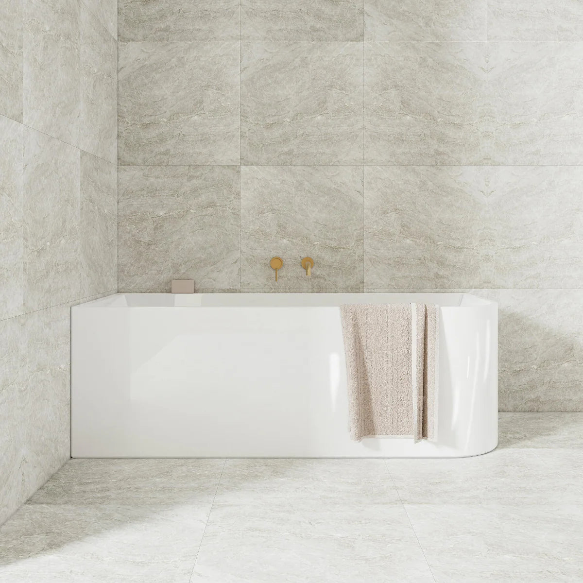 Casey Left Corner 1500 Bath Gloss White - EX DISPLAY (NO BOX)