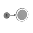 5x Magnification Chrome Wall Mounted Shaving Mirror, 250mm Diameter with Exposed Wiring